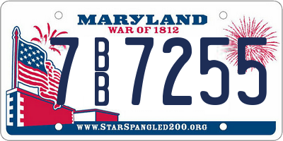 MD license plate 7BB7255