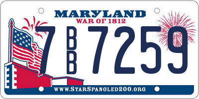 MD license plate 7BB7259