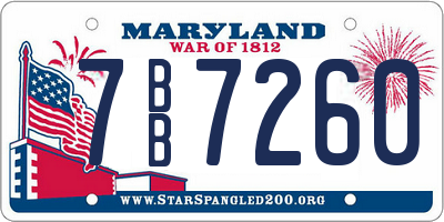 MD license plate 7BB7260