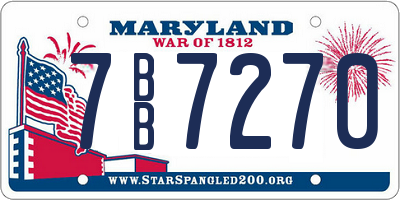 MD license plate 7BB7270