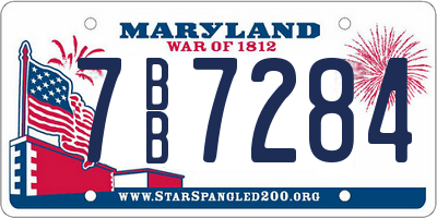 MD license plate 7BB7284