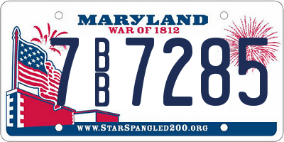 MD license plate 7BB7285