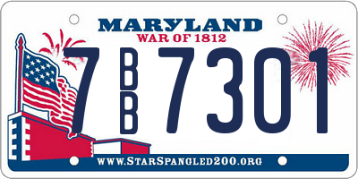 MD license plate 7BB7301
