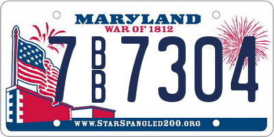 MD license plate 7BB7304