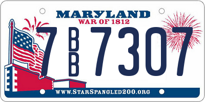 MD license plate 7BB7307