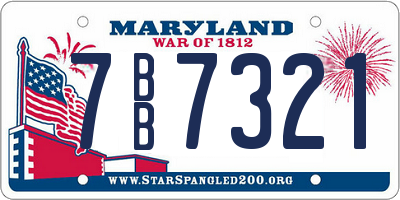 MD license plate 7BB7321