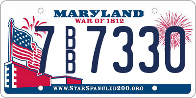 MD license plate 7BB7330