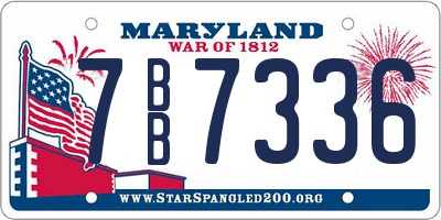 MD license plate 7BB7336