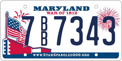 MD license plate 7BB7343