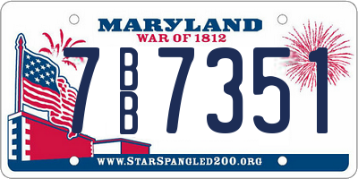 MD license plate 7BB7351