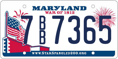 MD license plate 7BB7365
