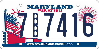 MD license plate 7BB7416