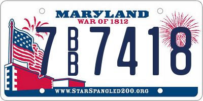 MD license plate 7BB7418