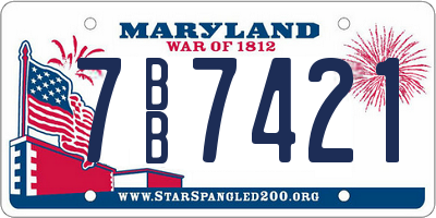 MD license plate 7BB7421