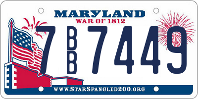 MD license plate 7BB7449