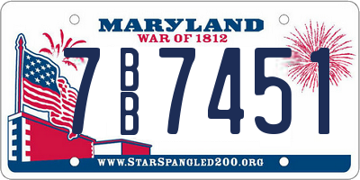MD license plate 7BB7451