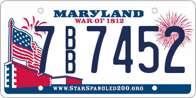 MD license plate 7BB7452