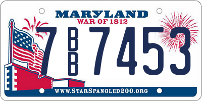 MD license plate 7BB7453