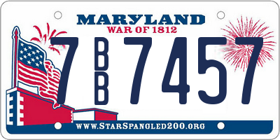 MD license plate 7BB7457