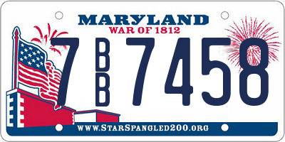 MD license plate 7BB7458
