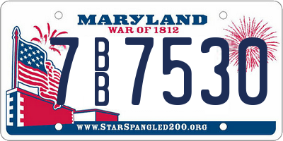 MD license plate 7BB7530