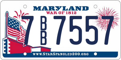 MD license plate 7BB7557