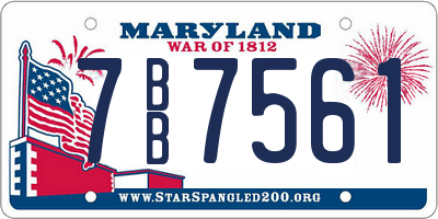 MD license plate 7BB7561