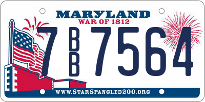 MD license plate 7BB7564