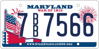 MD license plate 7BB7566
