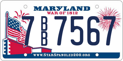 MD license plate 7BB7567