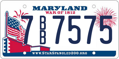 MD license plate 7BB7575