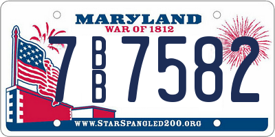 MD license plate 7BB7582