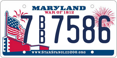 MD license plate 7BB7586