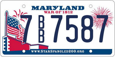 MD license plate 7BB7587