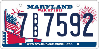 MD license plate 7BB7592