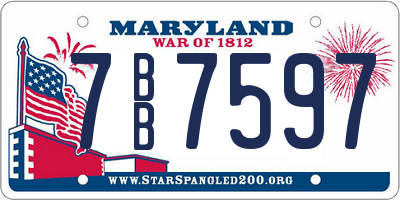 MD license plate 7BB7597