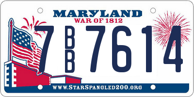 MD license plate 7BB7614