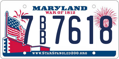MD license plate 7BB7618