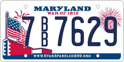 MD license plate 7BB7629