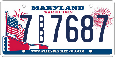 MD license plate 7BB7687