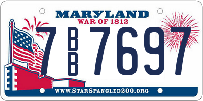 MD license plate 7BB7697