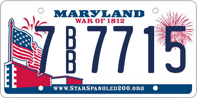 MD license plate 7BB7715