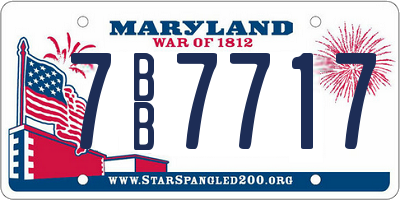 MD license plate 7BB7717