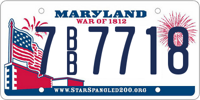 MD license plate 7BB7718