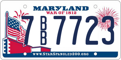 MD license plate 7BB7723