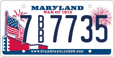 MD license plate 7BB7735