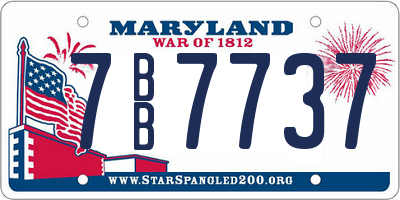 MD license plate 7BB7737