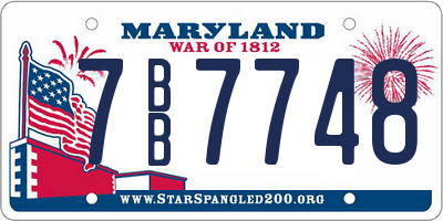 MD license plate 7BB7748