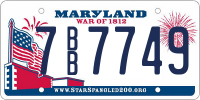 MD license plate 7BB7749