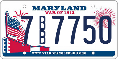 MD license plate 7BB7750